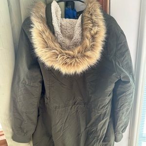 Green winter coat